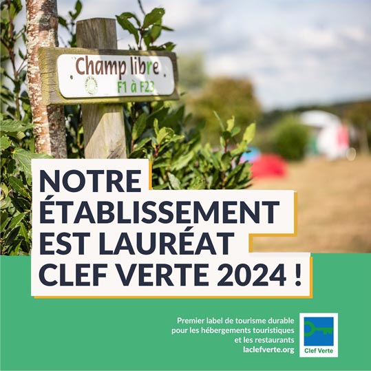 Notre camping écoresponsable à Sarzeau obtient le label clef verte en 2024